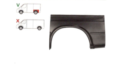 Aripa spate Ford Transit 1991-1994 Partea Stanga, Marime 1/2, Lungime 1096 Mm, Inaltime 590 Mm, Varianta Scurta,