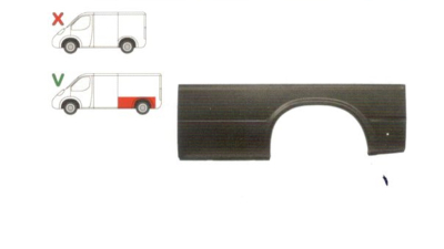 Aripa spate Ford Transit 1991-1994 Partea Stanga, Model EXTRA Lung, Lungime 1845 Mm, Inaltime 635 mm,