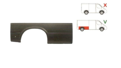 Aripa spate Ford Transit 1991-1994 Partea Dreapta, Lungime 1845 Mm, Inaltime 630 Mm, Modelul EXTRA Lung,