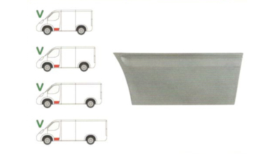 Panou reparatie usa Ford TRANSIT (V184/5), 05.2000-04.2006; Transit/Tourneo (V347/8) 05.2006-04.2013 Model scurt/mijlociu/lung, partea stanga, inaltimea 290 mm,inferior, usa fata, 