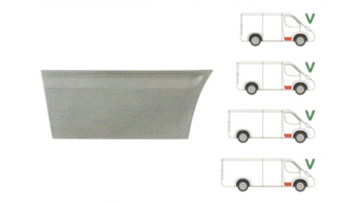 Panou reparatie usa Ford TRANSIT (V184/5), 05.2000-04.2006; Transit/Tourneo (V347/8) 05.2006-04.2013 Model scurt/mijlociu/lung, partea dreapta, inaltimea 290 mm,inferior, usa fata, 