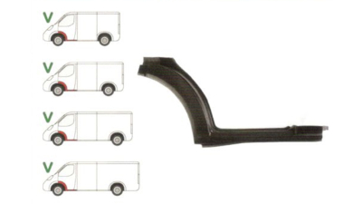 Prag Ford Transit (V184/5) 05.2000-04.2006 , Transit/Tourneo (V347/8) 05.2006-04.2013 Usa Fata Stanga , sub usa fata , cu segm aripa interior 1/3, prag din metal