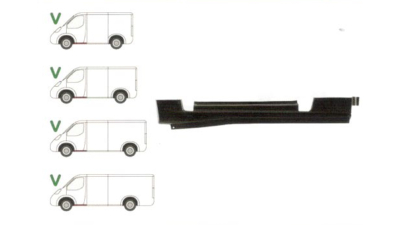 Prag Ford Transit (V184/5) 05.2000-04.2006 , Transit/Tourneo (V347/8) 05.2006-04.2013 , punte fata, Usa Fata Stanga sub usa fata, prag din metal