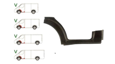 Prag Ford Transit (V184/5) 05.2000-04.2006 sub Usa Fata Stanga , 1/3 segment aripa fata interior si 1/3 stalp, prag din metal