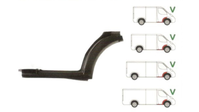 Prag Ford Transit (V184/5) 05.2000-04.2006 , Transit/Tourneo (V347/8) 05.2006-04.2013 Usa Fata Dreapta , sub usa fata , cu segm aripa interior 1/3, prag din metal