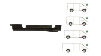 Prag Ford Transit (V184/5) 05.2000-04.2006 , Transit/Tourneo (V347/8) 05.2006-04.2013 , Usa Fata partea dreapta, sub usa fata, din metal