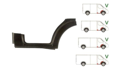 Prag Ford Transit (V184/5) 05.2000-04.2006 sub Usa Fata Dreapta , 1/3 segment aripa fata interior si 1/3 stalp, prag din metal