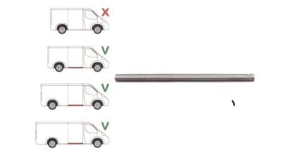 Prag Ford Transit (V184/5) 05.2000-04.2006(Pt Model Mijlociu/Lung) , partea Dreapta, L=1430mm; Lung ; Sub Usa Culisanta, 