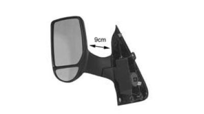 Oglinda exterioara Ford Transit (V184/5) 05.2000-04.2006 , Transit/Tourneo (V347/8) 05.2006-04.2013, Stanga, Crom, electrica, Cu incalzire, carcasa neagra, Convex, View Max, 1643782; cu 5 pini , model scurt ,