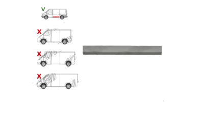 Panou lateral Ford Transit (V184/5) 05.2000-04.2006(Model Scurt ), Ford Transit/Tourneo (V347/8) 05.2006-04.2013 , partea Stanga, Inferior; L=1194mm, H=170mm, 