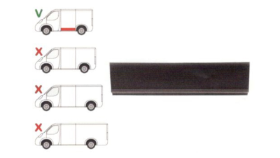 Panou reparatie lateral Ford Transit (V184/5) 05.2000-04.2006 , Transit/Tourneo (V347/8) 05.2006-04.2013 Partea Stanga, Lateral mijloc inferioara, lungime 1194 mm , inaltime 330 mm , pentru modelul Scurt