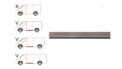 Panou reparatie lateral Ford Transit (V184/5) 05.2000-04.2006 , Transit/Tourneo (V347/8) 05.2006-04.2013,Partea Stanga, Laterala inferioara, pentru modelul mijlociu medium