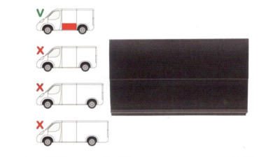 Panou reparatie lateral Mercedes Transit, 2001-2013 Model Scurt Partea Stanga, Lateral, lungime 1190 mm , inaltime 668 mm, 