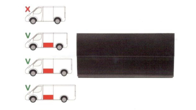 Panou reparatie lateral Mercedes Transit, 2001-2013,Model Mijlociu/Lung Partea Stanga, Lateral, lungime 1430 mm , inaltime 668 mm, 