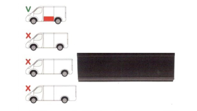 Panou reparatie lateral Ford Transit, 2001- 2013 ,Partea Stanga, Lateral, lungime 1184 mm, inaltime 302 mm, model scurt
