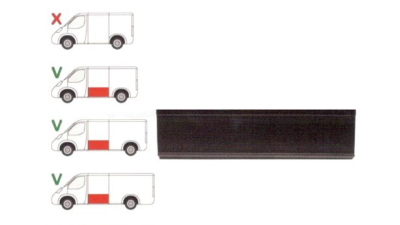 Panou reparatie lateral TRANSIT (V184/5), 05.00-04.06 , TRANSIT/TOURNEO (V347/8), 05.06-04.13 model lung ,Partea Stanga, Lateral, Inalt