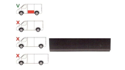 Panou reparatie lateral Ford TRANSIT (V184/5), 05.00-04.06 , TRANSIT/TOURNEO (V347/8), 05.06-04.13  Partea Stanga, Lateral, Model Scurt, lungime 1190mm , inaltime 260mm