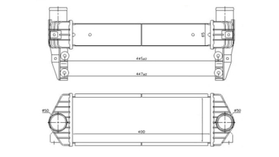 Intercooler Ford Transit Connect, 05.2002-08.2006, motor 1.8 TD 55kw, diesel, cu/fara AC, aluminiu brazat/plastic, 400x128x64 mm, 