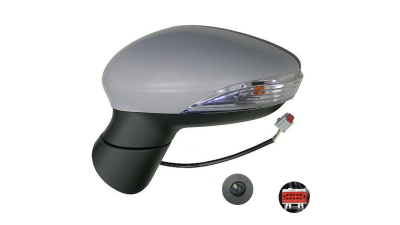Oglinda usa exterioara FORD FIESTA (JA8), 01.2013-12.2017, SRL, partea stanga, reglare electrica; grunduit; incalzit; sticla asferica; geam cromat; rabatabil; 10 gauri / 10 pini; cu semnalizare; cu foot lamp
