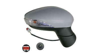 Oglinda usa exterioara FORD FIESTA (JA8), 01.2013-12.2017, SRL, partea dreapta, reglare electrica; grunduit; incalzit; sticla asferica; geam cromat; rabatabil; 10 gauri / 10 pini; cu semnalizare; cu foot lamp