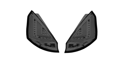 Set stopuri tuning FORD FIESTA (JA8), 01.2013-12.2017, partea stanga+dreapta, Taiwan, cu Lampa pozitie parcare fibra optica; LED; fumuriu, argintiu; cu harnasament de cabluri