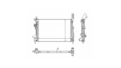 Radiator racire Ford Transit Connect / Tourneo Connect 02.203-, Motorizare 1, 5 Tdci 55/70/74/88kw; 1, 6 Tdci 55/70/85kw Diesel, tip climatizare Cu/fara AC, cutie Manuala, dimensiune 545x368x27mm, Cu lipire fagure prin brazare, KOYO
