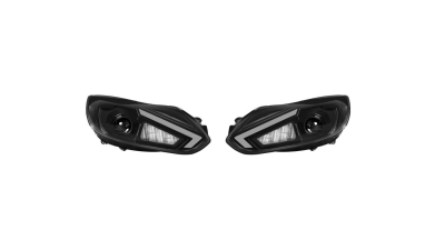 Set faruri tuning FORD FOCUS III, 12.2010-11.2014, OSRAM, partea stanga+dreapta, bi-xenon; cu indicator led; cu 'lumina de zi' tip LED; pozitie pe LED;tip bec D8S+LED; electric; cu bec descarcare in gaz; cu transformator;