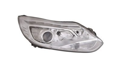 Far Ford Focus 3, 12.2010-11.2014, fata, Dreapta, xenon; cu LED daytime running light; D3S+H1+H7+LED+PY21W; electric; rama reflector argintie; fara unitate control; fara ballast; cu motor, DEPO