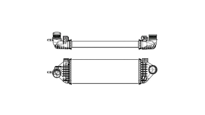 Intercooler Ford Kuga, 10.2012-04.2015, ESCAPE, 03.2013-, motor 1.6 Ecoboost 132/134kw, benzina, cutie manuala, cu/fara AC, aluminiu brazat/plastic, 657x157x40 mm, Behr/Hella, 