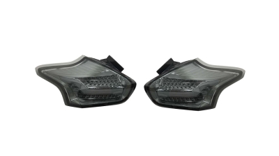 Set stopuri tuning FORD FOCUS III, 10.2014-08.2018, partea stanga+dreapta, Taiwan, indicator dinamic; cu Lampa pozitie parcare fibra optica; LED; fumuriu, argintiu