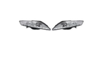 Set faruri Ford Mondeo (Ba7) 03.2007-02.2015 Stanga + Dreapta, tip bec H9, reglaj manual, cu lumina pozitie led, transparent-culoare argintiu, ECE, tuning, BestAutoVest, 