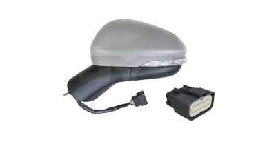 Oglinda exterioara Ford Mondeo, 03.2015-, Stanga, reglare electrica; grunduita; incalzita; geam asferic; cromat; 6 pini; cu semnalizare; baza oglinda negru, View Max