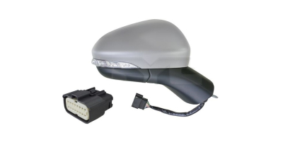 Oglinda exterioara Ford Mondeo, 03.2015-, Dreapta, reglare electrica; grunduita; incalzita; geam asferic; cromat; 6 pini; cu semnalizare; baza oglinda negru, View Max