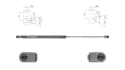 Amortizor capota spate, echilibror haion Ford B-Max, 08.2012-, Stanga = Dreapta, Lungime, Cursa, Forta: 554 mm, 239 mm, 550 N