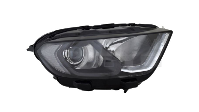 Far FORD ECOSPORT, 10.2017-, partea stanga, TYC, cu "lumina timp de zi" tip LED; H1+H18; electric; negru; cu motor; halogen