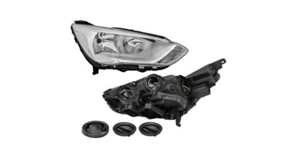 Far FORD C-MAX, 10.2014-, partea dreapta, VALEO, cu "lumina timp de zi" tip LED; H1+H7; electric; cu becuri; halogen