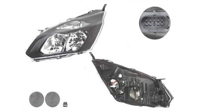 Far Ford Transit/Tourneo Custom, 03.2013-, fata, Stanga, cu daytime running light; H15+H7+PY21W+W5W; electric; negru; cu motor, DEPO