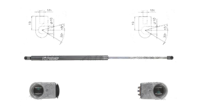 Amortizor capota spate, echilibror haion Ford Transit/Tourneo Custom, 03.2013-, Stanga = Dreapta, Lungime, Cursa, Forta: 650 mm, 260 mm, 690 N; haion fara geam