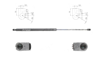 Amortizor capota spate, echilibror haion Ford Transit/Tourneo Custom, 03.2013-, Stanga = Dreapta, Lungime, Cursa, Forta: 650 mm, 260 mm, 745 N; haion cu geam