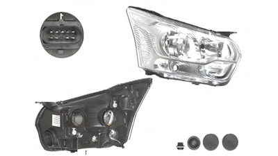 Far Ford Transit, 01.2014-05.2016, fata, Dreapta, cu daytime running light; H15+H7+PY21W+W5W; electric; silver, BestAutoVest