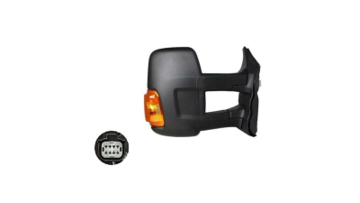 Oglinda usa exterioara Ford Transit/Tourneo, 01.2014-, partea Dreapta, ajustabil manual; textil; sticla convexa; geam cromat; cu semnalizator galben; brat lung, View Max