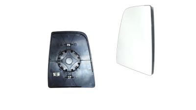 Geam oglinda exterioara cu suport fixare Ford Transit/Tourneo, 01.2014-, partea Stanga, incalzit; sticla convexa; geam cromat; superior, Aftermarket