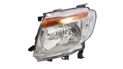 Far Ford Ranger, 04.2011-05.2016, partea Stanga, manual/electric, tip bec H4, fara lumini de zi, SILVER, fara motoras, Depo