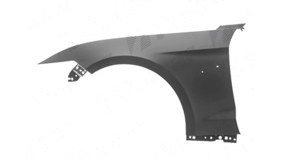 Aripa fata Ford Mustang, 01.2015-07.2018, Stanga, metal; cu gauri pt. ornament