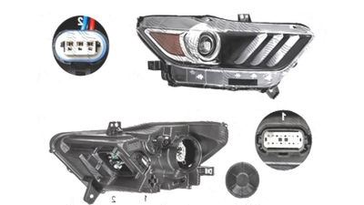 Far Ford Mustang, 01.2015-, fata, Dreapta, xenon; Tip= USA; D3S+LED; manual; fara unitate control; fara ballast; omologare: SAE, TYC