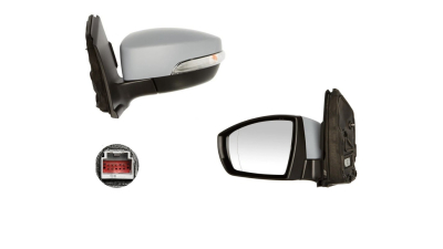 Oglinda usa exterioara Ford Kuga, 01.2013-01.2020, partea Stanga, reglare electrica; grunduit; incalzit; sticla asferica; geam cromat; cu Lucas, SRL