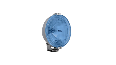 Proiector auto Wesem 12V bec H3 si Led Ring , dimensiuni 183 mm ,carcasa cromata geam albastru , cu lumina de drum , 1 buc.