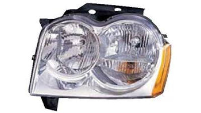 Far Jeep Grand Cherokee (Wh), 01.05-2007, Manual, tip bec HB3+HB4, omologare SAE , versiunea USA, cu capac far superior, 55156351AF; 55156351AH; 55156351AJ, Stanga