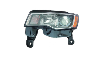 Far JEEP GRAND CHEROKEE (WK2), 2017-, partea Stanga, TYC, Tip=USA; tip bec H11+H9+W5W+WY28/8W; manual; element reflectorizant argintiu; halogen