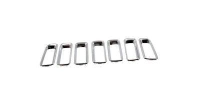 Ornament grila radiator Jeep Compass, 06.2017-, Fata, cromat; complet - 7 buc, Aftermarket